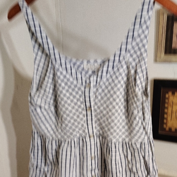 Black and White Smocked Tiered Camisole - Picture 4 of 5